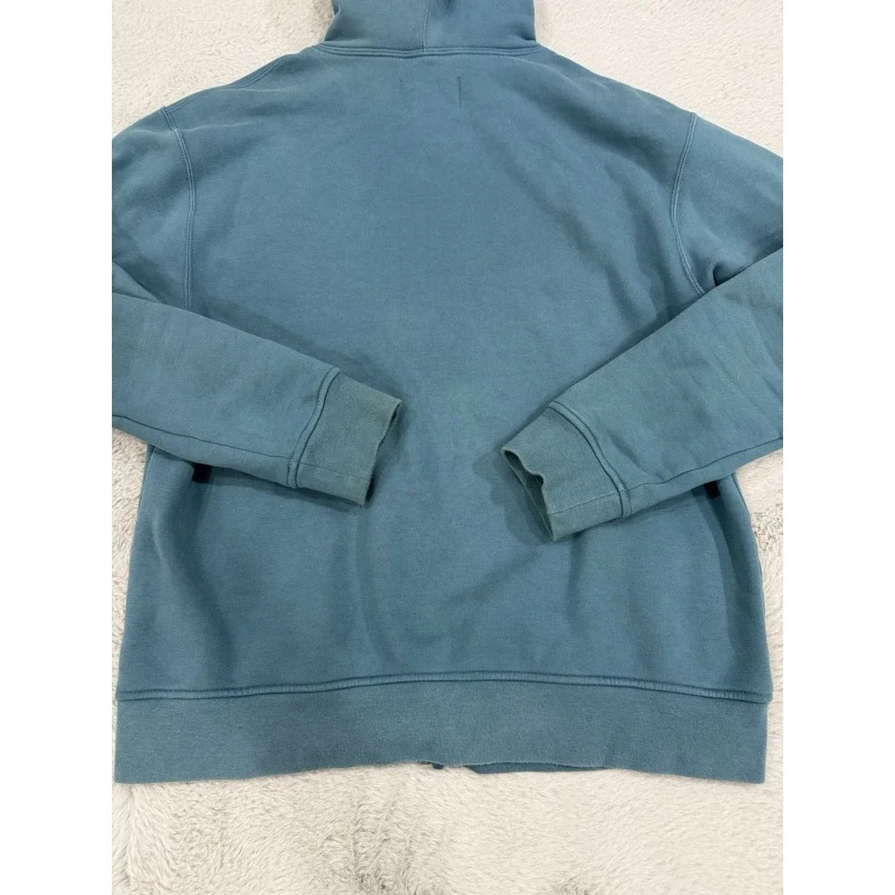 Jordan Blue Full Zip Fleece Hoodie Embroidered Logo Solid Men's Size Medium
